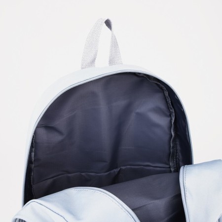 School backpack from textiles, 3 pockets, blue color-5