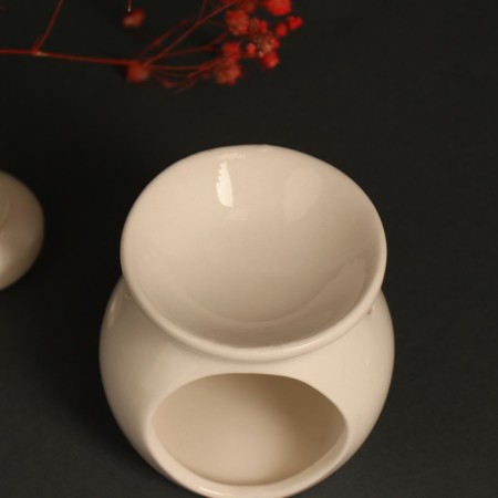 Aroma lamp ceramics "Calm. Mountains" White 7.2x7.2x7.8 cm-6