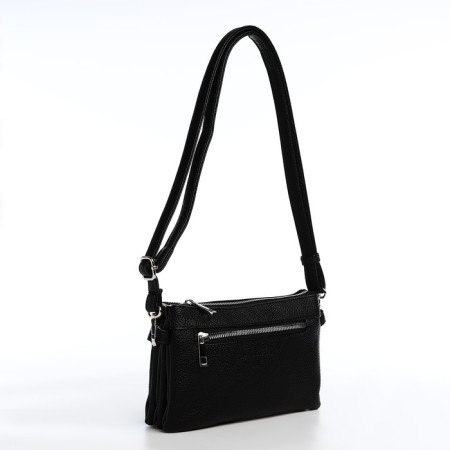 Bag Cross-Bodi with a zipper, black color-5
