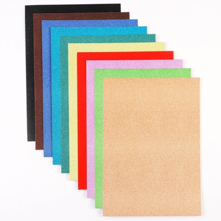 Cardboard color with sparkles, A4, 10 sheets, 10 colors, non -unilateral, one -sided, in a package, 250 g/m², Smeshariki-1