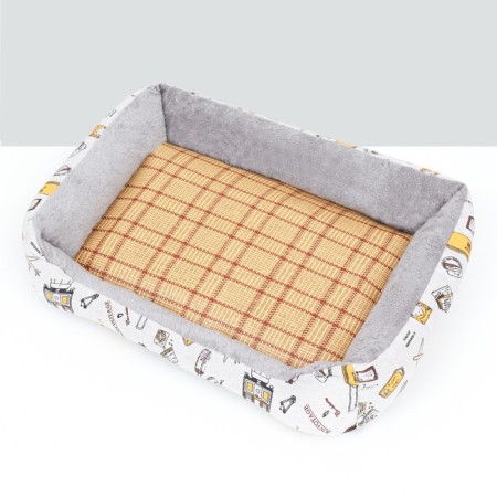 Animal bed, double-sided pillow, 60 x 45 x 15 cm, gray-white-3