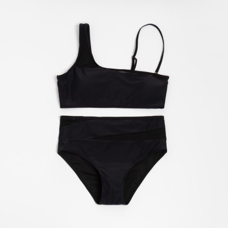 Female Separate swimsuit with minku inserts color black, size 48-6