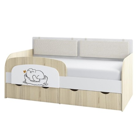 Protective side "Cat", 900 × 48 × 380 mm, the color of the thuja is light-2