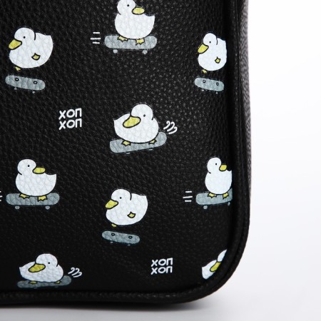 Baby backpack for artificial leather girl "Ducks on the skate" 27x23x10 cm-3