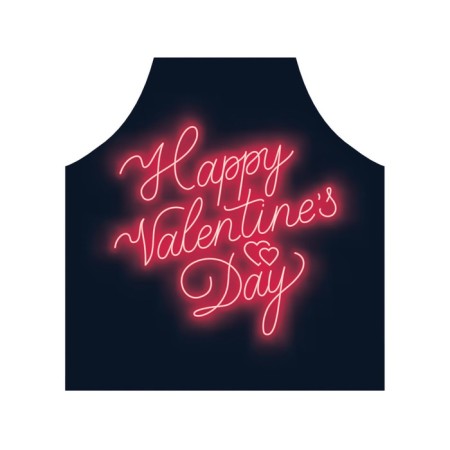 Apron kitchen with a photo print "Valentine’s Day", adjustable, size OS-2