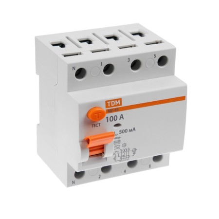 RCD TDM VD1-63, 4P, 100 A, 500MA, SQ0203-0097-1