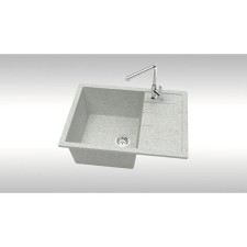 Мойка кухонная из камня ZETT lab. 151/Q10, 645х505х218 мм, матовая, врезная, светло-серая
