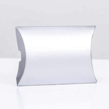 Folding box, pillow, silver, 11 x 8 x 2 cm,