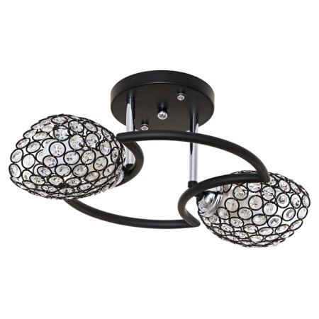 Lamp Ceiling Economy Service 33916/2BK+CR BK+CL, 2x60W, E27, 20x30x40 cm, color chromium