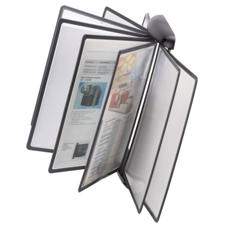 Demosystem wall -mounted on 10 gray panels A4, BRAUBERG, euro suspension-1