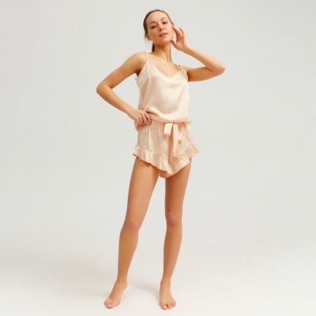 Female pajamas (T -shirt, shorts) minku: Light touch color beige, size 42-3