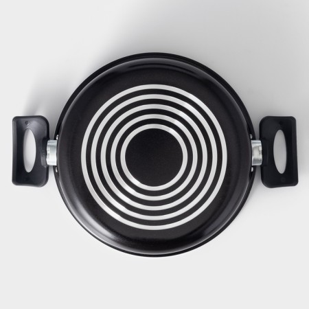 Consul, 1.5 l, D = 20 cm, glass cover, plastic handles, anti-stick coating, black color, black-3