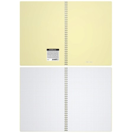 A4 notebook, 80 sheets in a cage on the crest Erichkrause Pastel, plastic cover, OFSET block, whiteness 100%, mix-5