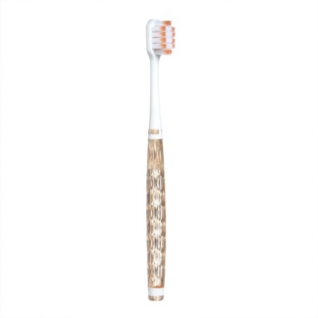 Adult toothbrush with a wide head and soft bristles, transparent, gray-1