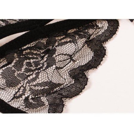 Erotic set of lace linen, OS size, black-5