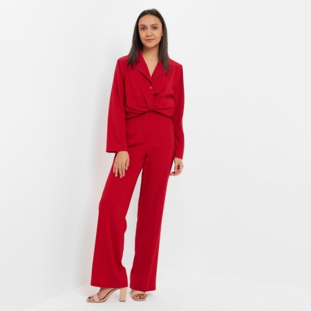 Women's costume (jacket, trousers) minku: Green Trend color red, size 44