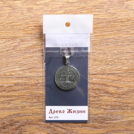 The amulet "Tree of life", metal pudter, art casting, d = 18 mm-3