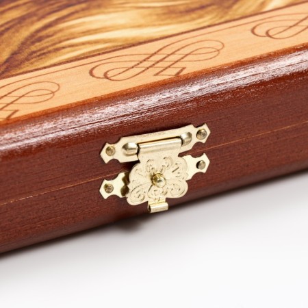 Wooden backgammon is large, with leve checkers, a board game, 60 x 60 cm-5