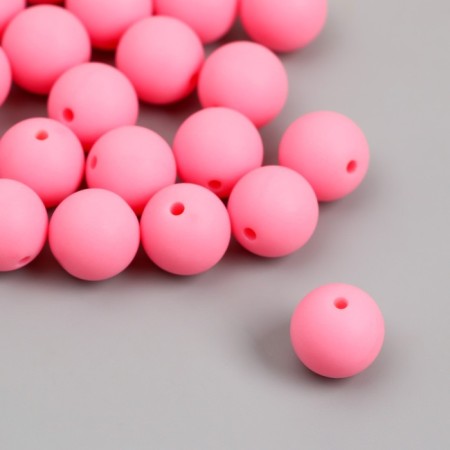 Beads for creativity plastic "warm pink" matte d = 1.2 cm set 20 g