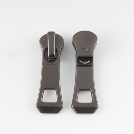 Automatic lock for metal zippers, No. 5, 10 pcs, black nickel color-1