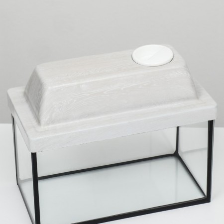 Aquarium "rectangular" with a lid, 5 liters, 25 x 13 x 15.5/18 cm, bleached oak-3