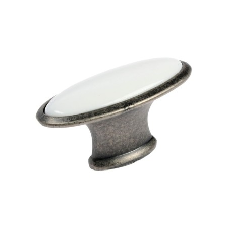 Handle button Cappio Ceramics, color old silver