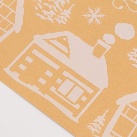 Vinyl stickers on the windows "Winter City", reusable, 70 x 25 cm, new year-2