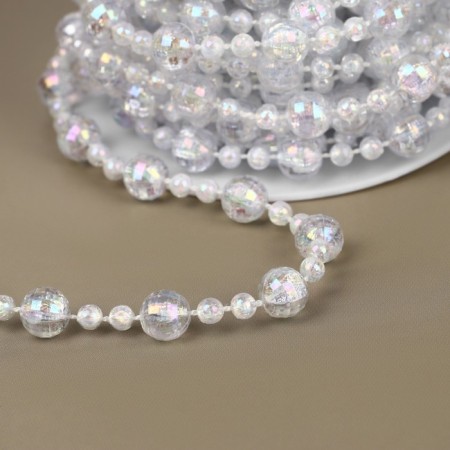 Beads on threads, with holography, 8 mm, 9 ± 1 m, the color is transparent-1