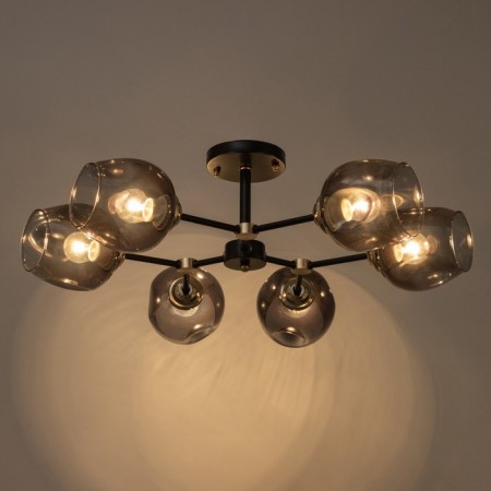 Molecule chandelier 6he27 40W black and gold 75x75x36 cm-2