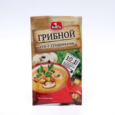 Mushroom puree soup with Preston crackers, 16 g