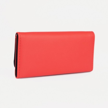 Women's wallet on the button, red color-1