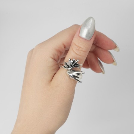 Ring "Right" Winged Dragon, Color Black Silver, Directive-2