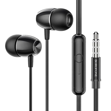 Headphones Borofone BM57 Platinum, vacuum, microphone, jack 3.5 mm, cable 1.2 m, black-1