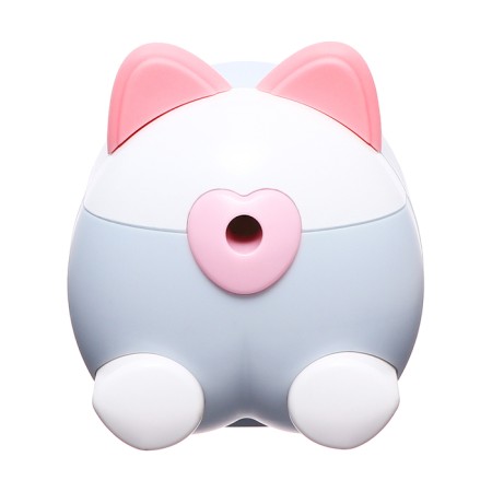 Mechanical sharpener with container, gray/white ears-2
