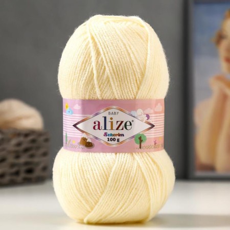 Yarn "Sekerim Bebe" 100% acrylic 320m/100g (01 cream)