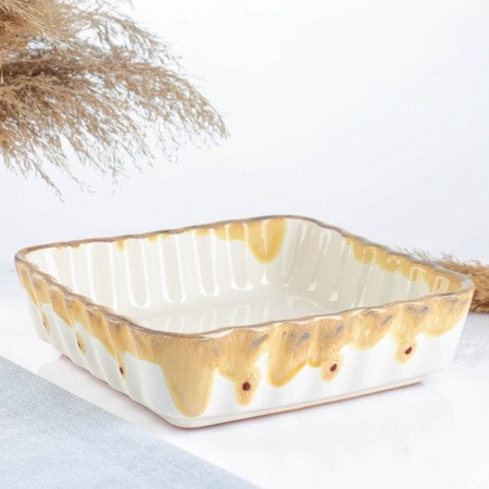 Baking capacity "Square wave" 1.5l / 6.5x23x23cm, caramel