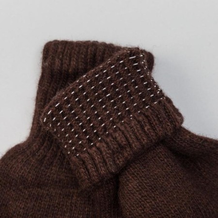 Male gloves from Mongolian wool, chocolate color, size 20-24-2