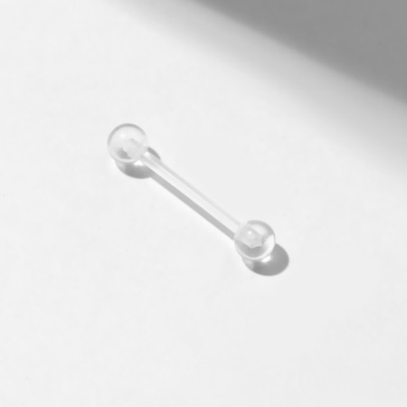 Piercing in the language "Balls", l = 16 mm, the color is transparent