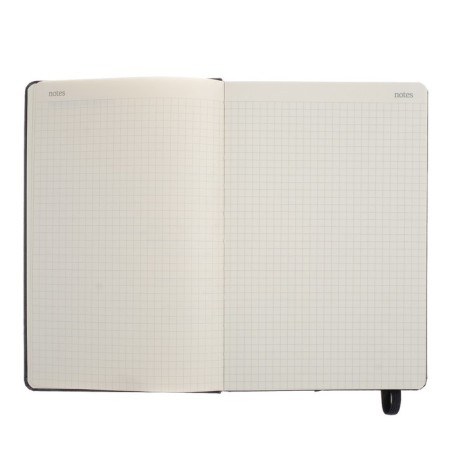 A5 Business Notepad, 100 sheets of Megapolis Journal, artificial leather, tinted block, elastic band, black-3