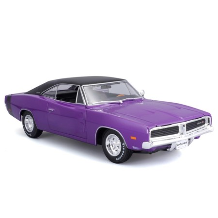 MASTO DIE-CAST 1969 Dodge Charger R/T, opening doors, 1:18, purple color-9