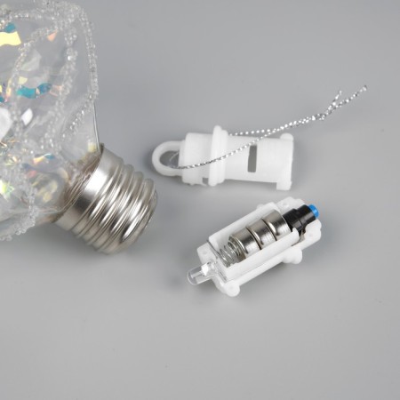 Fir -tree ball "Frosty crystal", batteries, 1 LED, glow warm white-4