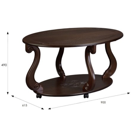 Gouring table on wheels Ovation (m), 900x615x490, dark brown-1