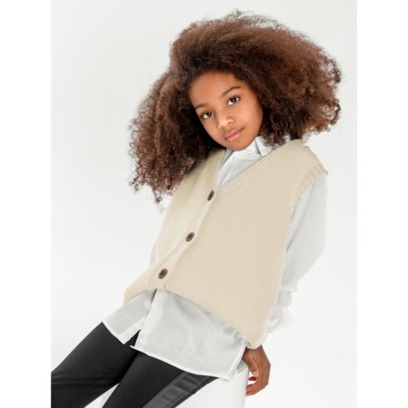 Vest for girl Knit Mild, height 122 cm, milk color-1