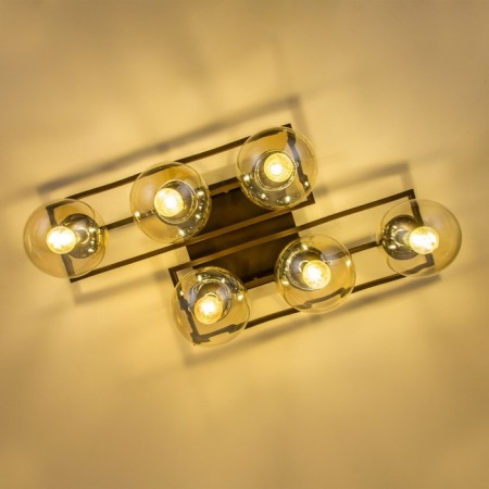 Ceiling chandelier Citilux "Breeze" CL106265, 67.5x33x23 cm, 6x60W, E14, brown color-10