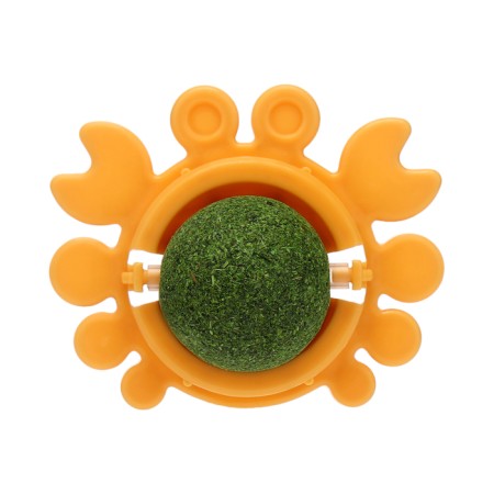 A toy for cats with cat mint "crab", 6.8 cm, yellow-3