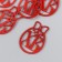 Decor "HB", red color 3 × 4.5 cm (set 6 pcs)
