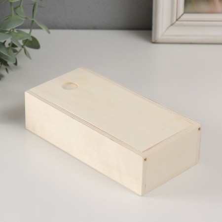 Casket Wood for painting Penal "rectangular" sliding cover 15x7.5x4 cm-2
