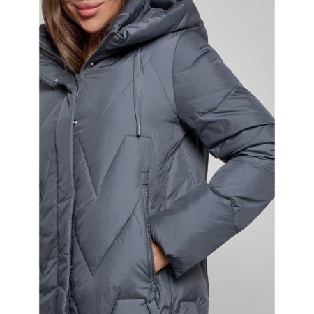 Coat insulated winter female, size 46, dark blue color-10