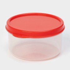 Container Round shares, food, 150 ml, red color