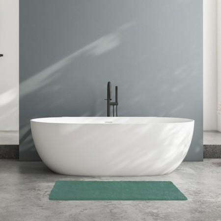 Bathroom mat IDDIS, 70x120 cm, microfiber, dark green color-8